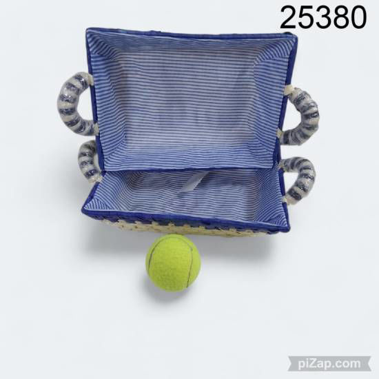 Imagen de CANASTA MIMBRE C/FORRO ADENTRO RECTANGULAR C/MANIJAS 2.26